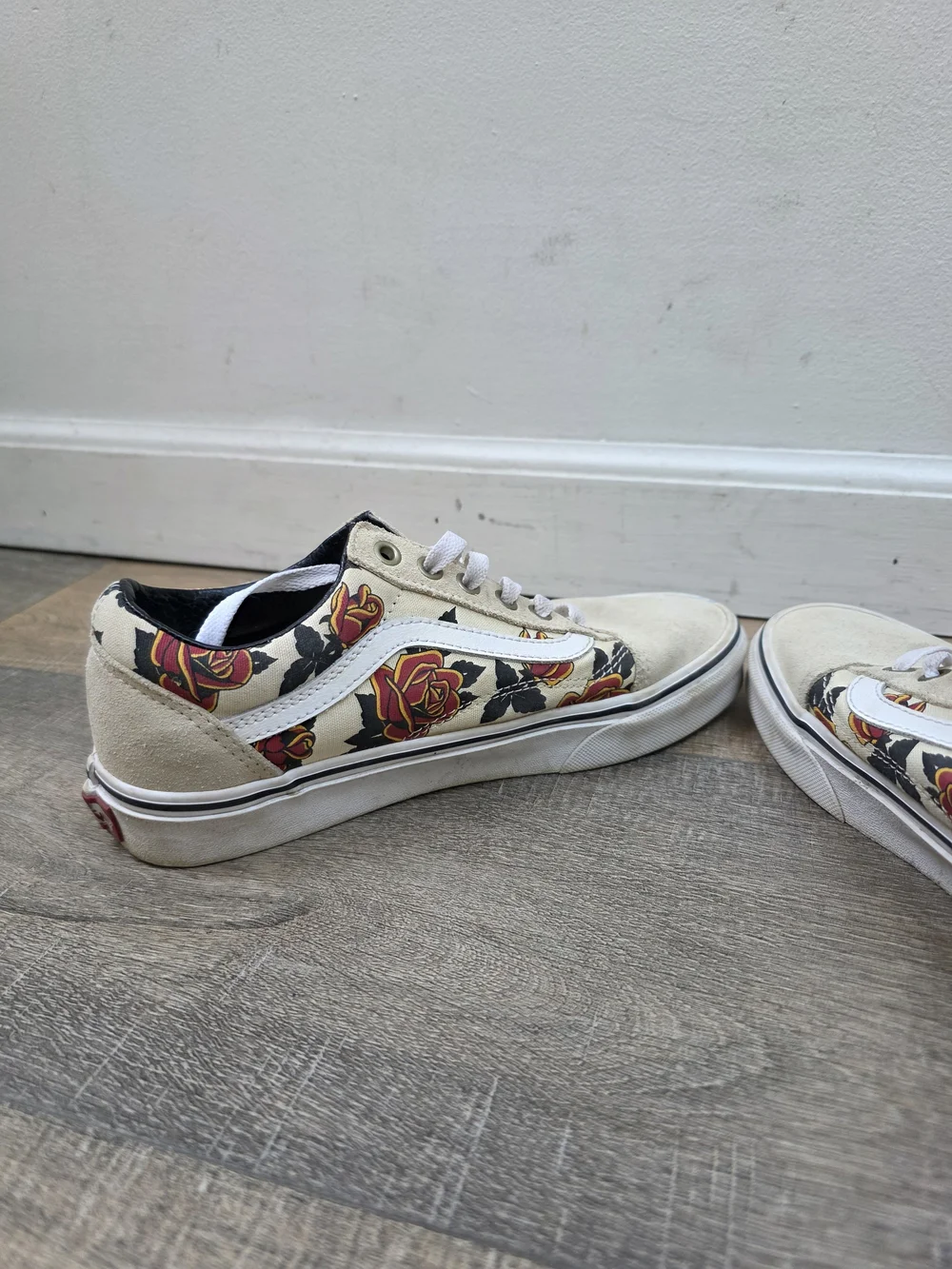 RARE Vans Old Skool Mary Rand Rose Floral Suede Shoes Womens 7 Mens 5.5 Sample